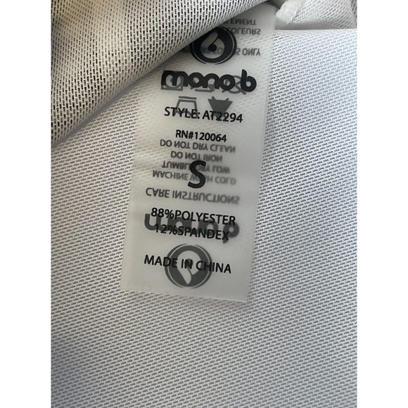 NWT Mono B Black & White Striped Racerback Padded Spandex Sports Bra Sz SM - Picture 3 of 3